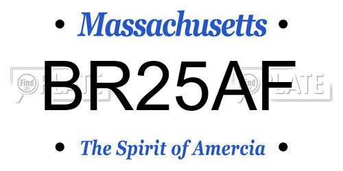 BR25AF Massachusetts License Plate