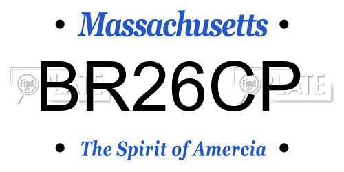 BR26CP Massachusetts License Plate