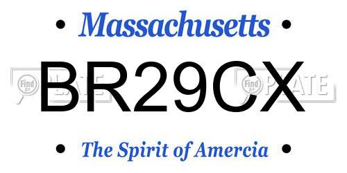 BR29CX Massachusetts License Plate