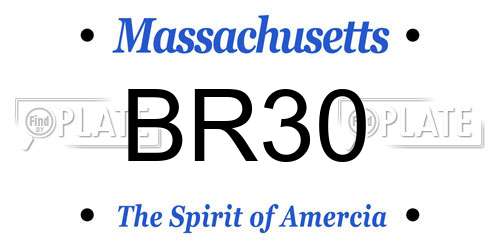 BR30 Massachusetts License Plate