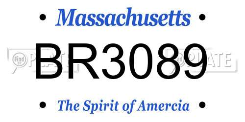 BR3089 Massachusetts License Plate