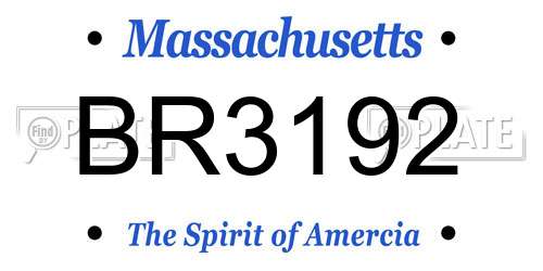 BR3192 Massachusetts License Plate