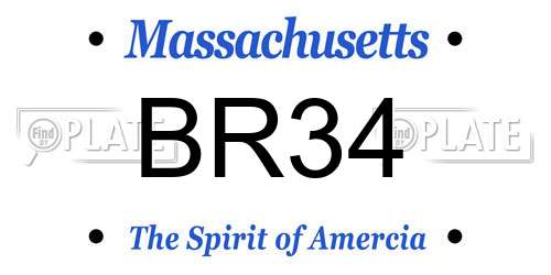 BR34 Massachusetts License Plate