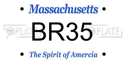 BR35 Massachusetts License Plate