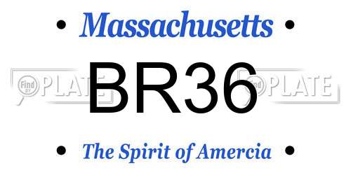 BR36 Massachusetts License Plate