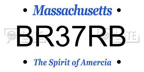 BR37RB Massachusetts License Plate