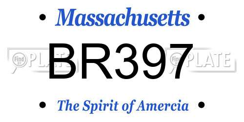 BR397 Massachusetts License Plate