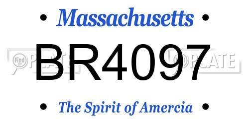 BR4097 Massachusetts License Plate