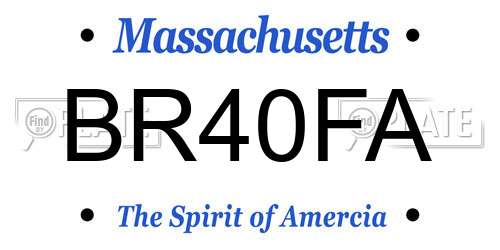 BR40FA Massachusetts License Plate