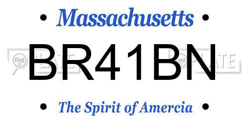 BR41BN Massachusetts License Plate