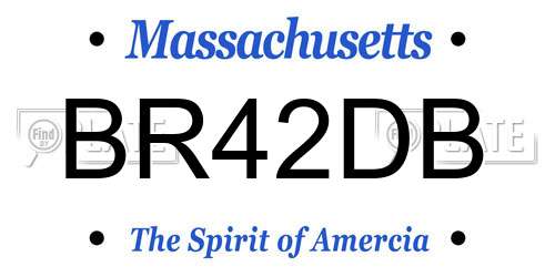 BR42DB Massachusetts License Plate
