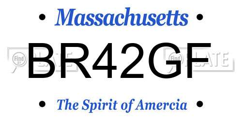 BR42GF Massachusetts License Plate