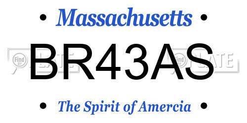 BR43AS Massachusetts License Plate