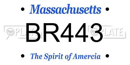 BR443 Massachusetts License Plate