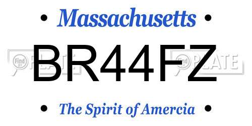 BR44FZ Massachusetts License Plate