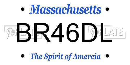 BR46DL Massachusetts License Plate