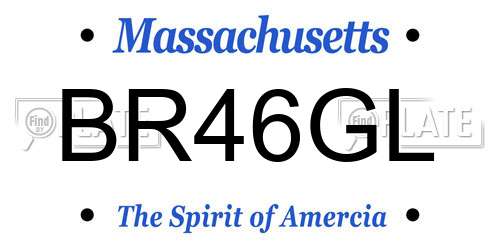 BR46GL Massachusetts License Plate