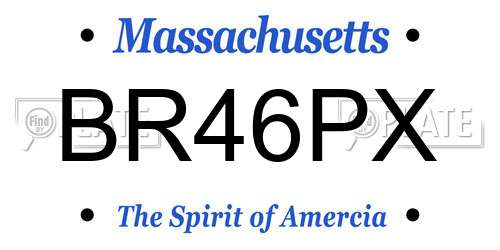 BR46PX Massachusetts License Plate