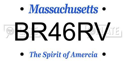 BR46RV Massachusetts License Plate
