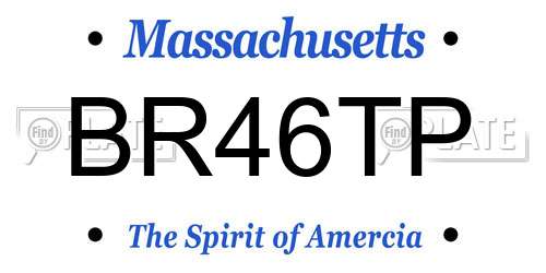BR46TP Massachusetts License Plate