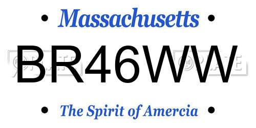 BR46WW Massachusetts License Plate