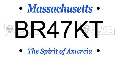 BR47KT Massachusetts License Plate