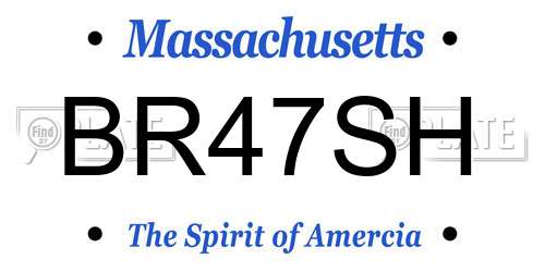 BR47SH Massachusetts License Plate