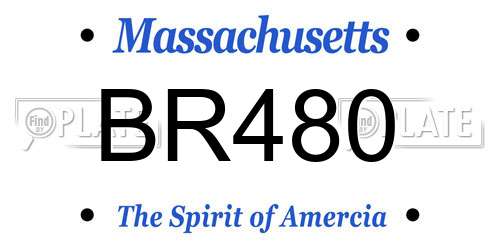 BR480 Massachusetts License Plate