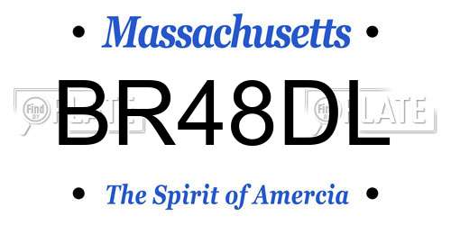BR48DL Massachusetts License Plate