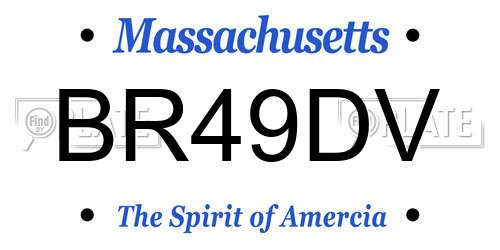 BR49DV Massachusetts License Plate