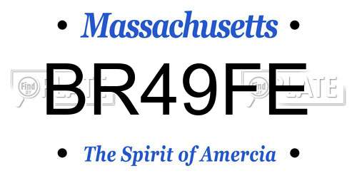 BR49FE Massachusetts License Plate