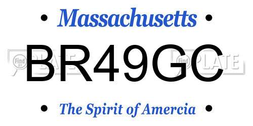 BR49GC Massachusetts License Plate