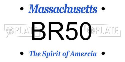 BR50 Massachusetts License Plate