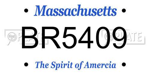 BR5409 Massachusetts License Plate