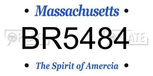 BR5484 Massachusetts License Plate