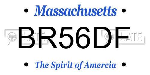 BR56DF Massachusetts License Plate