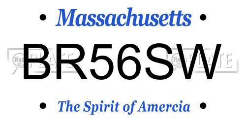 BR56SW Massachusetts License Plate