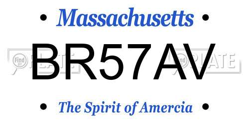 BR57AV Massachusetts License Plate