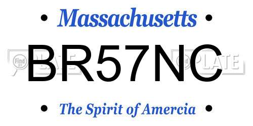 BR57NC Massachusetts License Plate