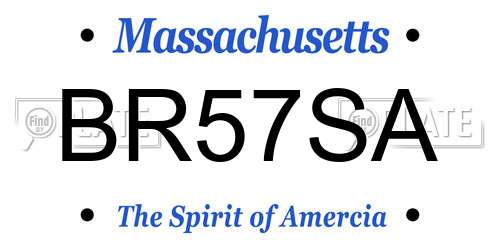 BR57SA Massachusetts License Plate