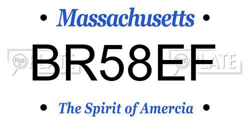BR58EF Massachusetts License Plate