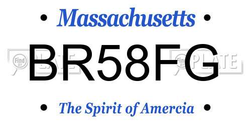 BR58FG Massachusetts License Plate