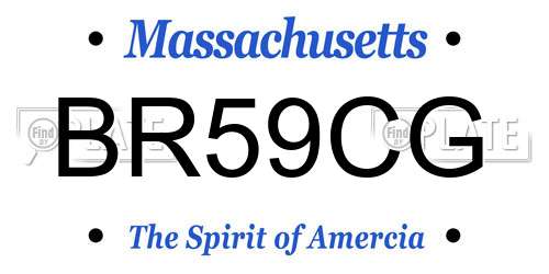 BR59CG Massachusetts License Plate