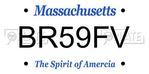 BR59FV Massachusetts License Plate