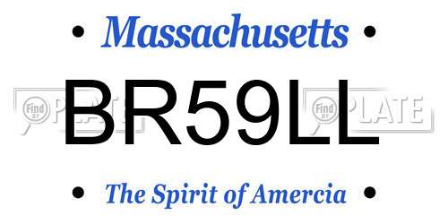 BR59LL Massachusetts License Plate