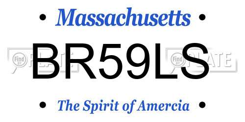 BR59LS Massachusetts License Plate