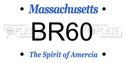 BR60 Massachusetts License Plate