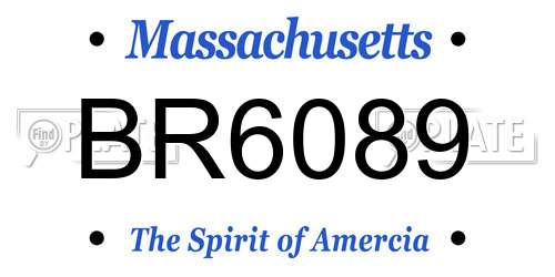 BR6089 Massachusetts License Plate