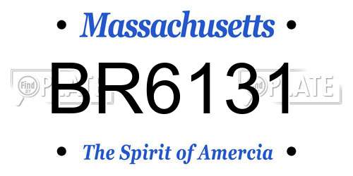 BR6131 Massachusetts License Plate