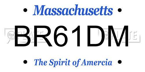 BR61DM Massachusetts License Plate